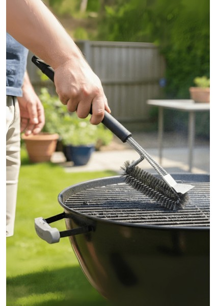 Büro Ev Ofis Piknik Keyfi Için Uzun Saplı Çelik Telli Mangal Izgara Temizleme Fırçası fiyatları