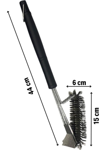 Büro Ev Ofis Piknik Keyfi Için Uzun Saplı Çelik Telli Mangal Izgara Temizleme Fırçası fırsatları