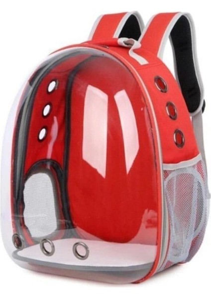 Kırmızı Hava Kanallı Peluş Taşıma Çantası, Rengarenk ve Rahat Kullanım Sağlar.