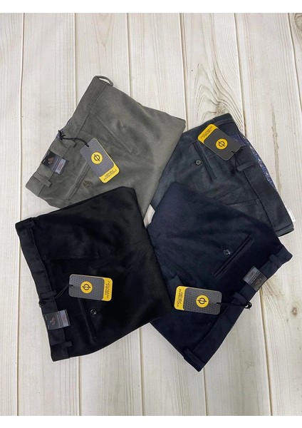 Lacivert Polarlı Kadife Pantolon Esnek Kalın Fitil Klasik Kesim Yan Cepli Astarlı Phantom Jeans indirimleri