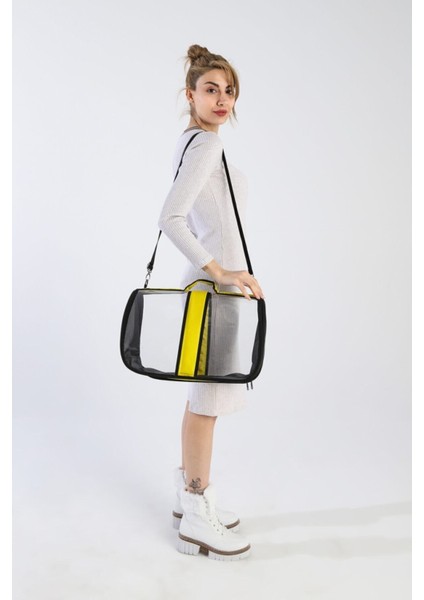 Şeffaf Büyük Boy Hafif Sarı Seyahat Taşıma Çantası, Kullanışlı ve Şık fırsatları