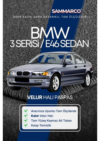 Bmw 3 Serisi E46 Sedan 2006 Halı Paspas Velur Paspas Kumaş Paspas Oto Paspas fiyatları