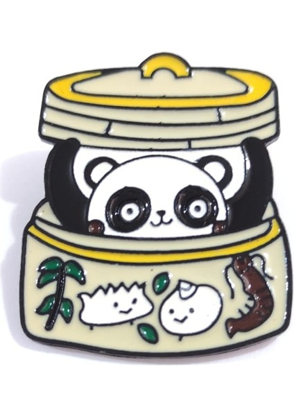 Panda Rozet Mineli Metal Sevimli Hayvan Hediye Pin Kadın Broş Çanta Süsü