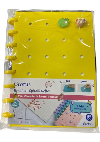 Yeni Nesil Spiralli Defter Crotus A5 Yeni Nesil Disk Spiralli B6 Pp Kapak 80 Yp. Çizgili Defteri