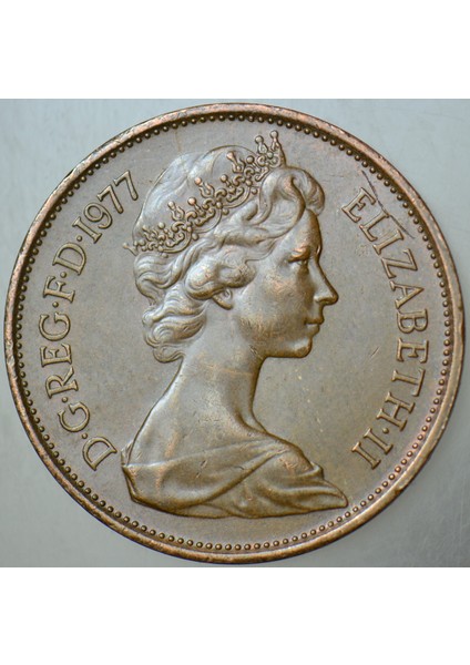 Birleşik Krallık 2 Pence 1977 Kraliçe Iı. Elizabeth 25,9 Mm. Ingiltere fiyatları