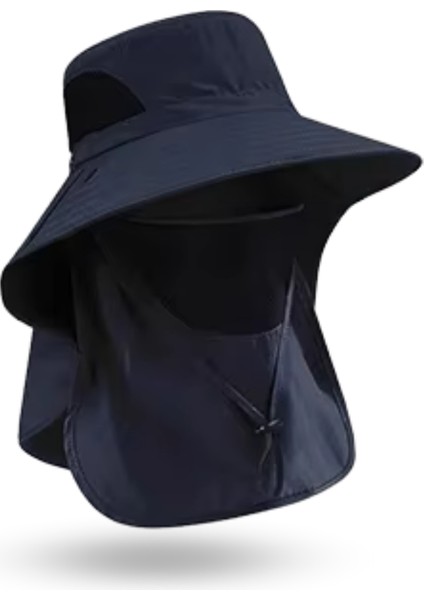 Büro Ev Ofis Balık Avı Sporu Için Nefes Alan Maskeli Boyun Kapaklı Geniş Balıkçı Güneş Şapkası