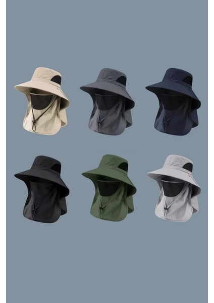 Büro Ev Ofis Balık Avı Sporu Için Nefes Alan Maskeli Boyun Kapaklı Geniş Balıkçı Güneş Şapkası fiyatları