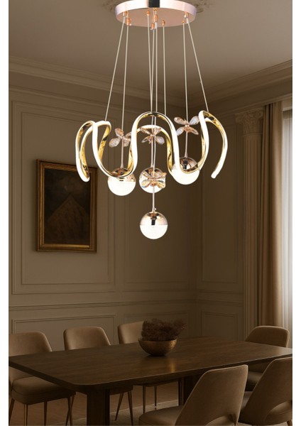 BADE LEDLİ GOLD MODERN AVİZE
