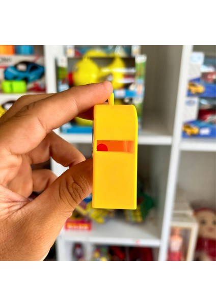 4’lü Renkli Plastik Düdük Seti - Sarı Mavi Turuncu Yeşil Parti Spor Etkinlik Oyuncak Düdük