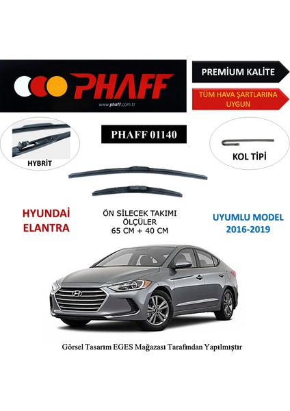Hyundai Elantra (2016-2019) Ön Silecek Süpürgesi 650MM + 400MM