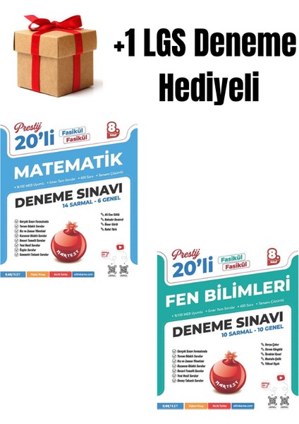 Nartest 8.sınıf (Lgs) Matematik ve Fen Bilimleri 20'li Fasikül Deneme Seti +1 Lgs Deneme Hediyeli