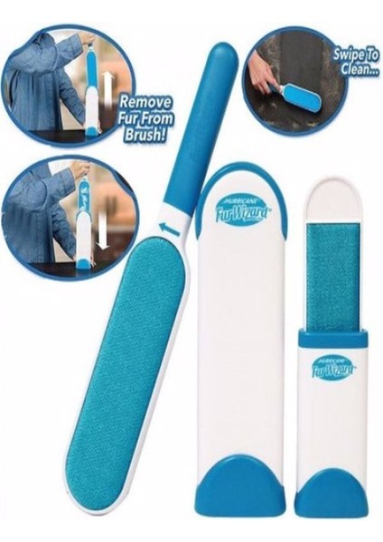 Çok Renkli Tüy Temizleme Fırça Seti ve Taşıma Çantası 2'li