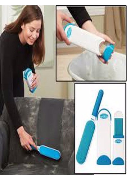 Çok Renkli Tüy Temizleme Fırça Seti ve Taşıma Çantası 2'li fırsatları