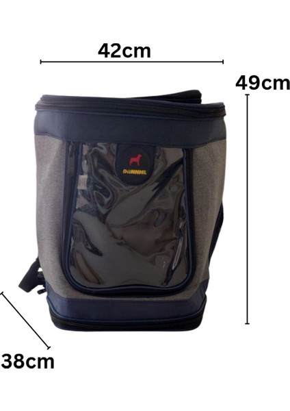 Renkli Orta Boy Ön Camlı Kedi ve Köpek Taşıma Sırt Çantası