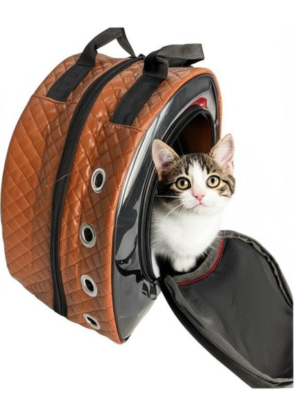 Çok Renkli Kapitone Evcil Hayvan Taşıma Çantası, Rahat ve Şık Sırt Çantası