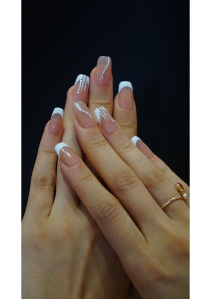 S Beden French Taş Detay Takma Tırnak