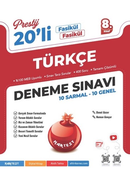 Nartest 8.sınıf (Lgs) Matematik, Fen, Türkçe 20'li Fasikül Deneme Seti +1 Lgs Deneme Hediyeli fırsatları