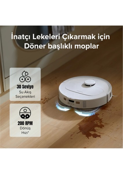 7000 Pa Emiş Gücü , Planlanmış Temizlik ve Oda Algılama Ile Qrevo Maxv Çöp Istasyonlu Akıllı Robot Süpürge