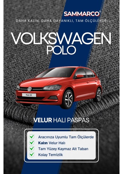 Volkswagen Polo 2019 Halı Paspas Velur Paspas Kumaş Paspas Oto Paspas fiyatları