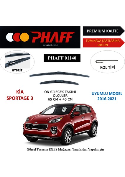 Kia Sportage (2016-2021) Ön Silecek Süpürgesi 650MM + 400MM