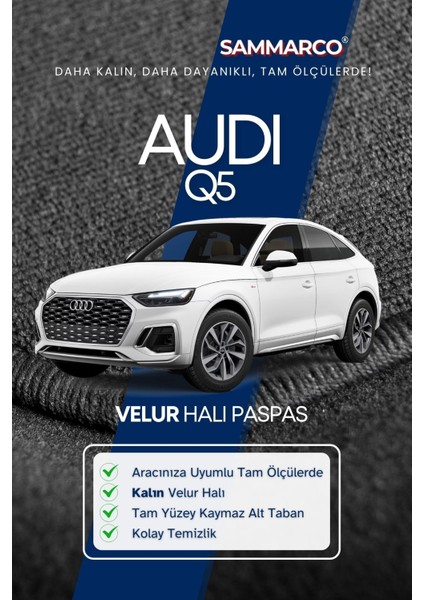 Audi Q5 2024 Halı Paspas Velur Paspas Kumaş Paspas Oto Paspas fiyatları