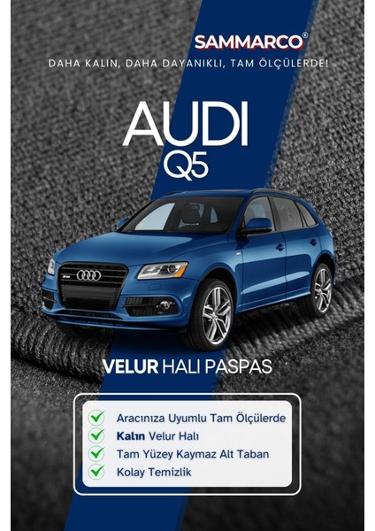 Audi Q5 2016 Halı Paspas Velur Paspas Kumaş Paspas Oto Paspas fiyatları