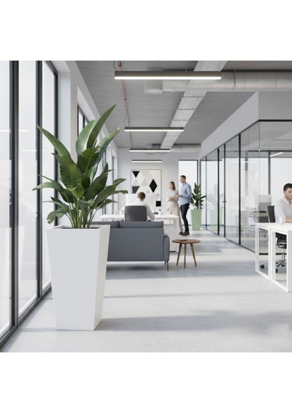 Aura Conica Fiber Konik Saksı 70x40cm Mat Büyük Boy - Üst Açıklık 40cm - Yükseklik 70cm modelleri