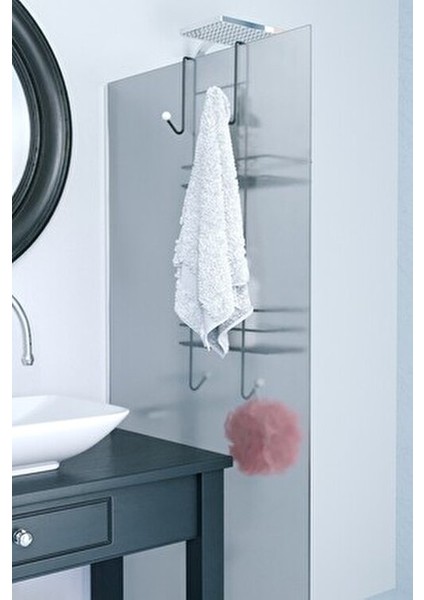 Iki Katlı Asmalı Duşakabin Rafı - Siyah indirimleri