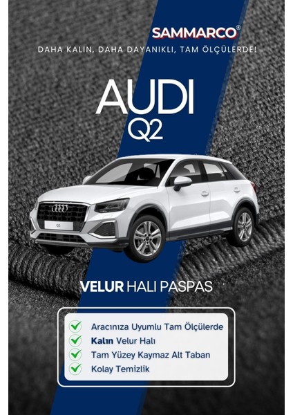 Audi Q2 2021 Halı Paspas Velur Paspas Kumaş Paspas Oto Paspas fiyatları