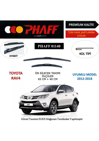 Toyota Rav4 (2012-2018) Ön Silecek Süpürgesi 650MM + 400MM