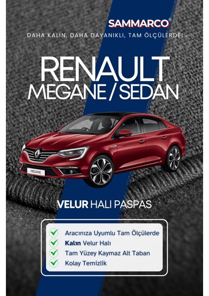 Renault Megane 4 Sedan 2019 Halı Paspas Velur Paspas Kumaş Paspas Oto Paspas fiyatları