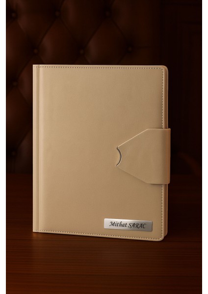 Kişiye Özel 2026 Tarihli Hesap Makineli Beyaz Organizer Ajanda ve Kalem