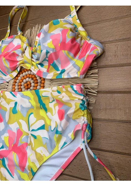 Kadın Siyah Likralı Esnek Şık Rahat Büyük Beden Telli Balenli Toparlayıcı Yüksek Bel Bikini Takım modelleri