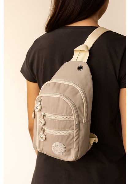 Kadın Krinkıl Kumaş Çapraz Tek Kol Göğüs ve Omuz Sırt Çantası-Crossbody Bag
