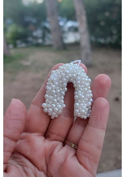 Nal Şeklinde, Cevşenli Araç Içi Ya Da Kapı Süsü / Nazarlık / 4x4 cm / Beyaz Inci modelleri