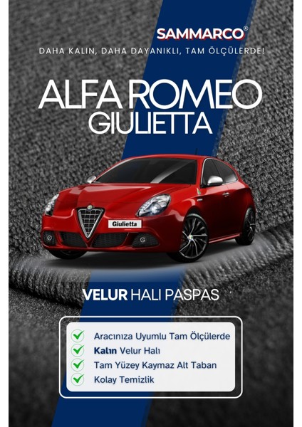 Alfa Romeo Giulietta 2013 Halı Paspas Velur Paspas Kumaş Paspas Oto Paspas fiyatları