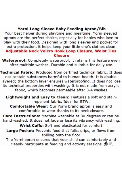 3-6 Yaş, Family Kısa Kollu Sıvı Geçirmez Çocuk Önlük, Makinede Yıkanabilir, Boya, Oyun ve Yemek Zamanı