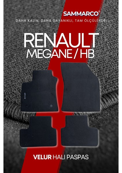 Renault Megane 4 Hatchback 2018 Halı Paspas Velur Paspas Kumaş Paspas Oto Paspas modelleri