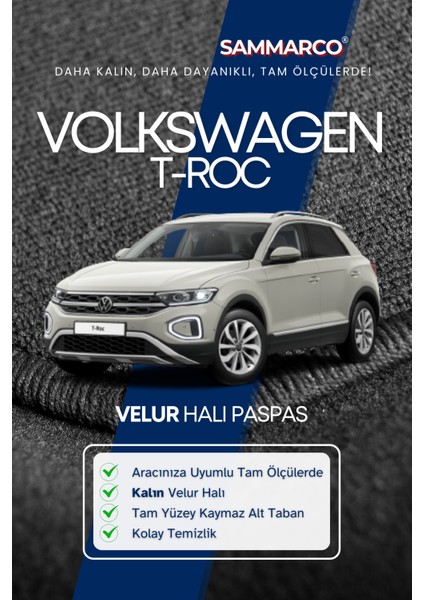 Volkswagen T-Roc 2017 Halı Paspas Velur Paspas Kumaş Paspas Oto Paspas fiyatları