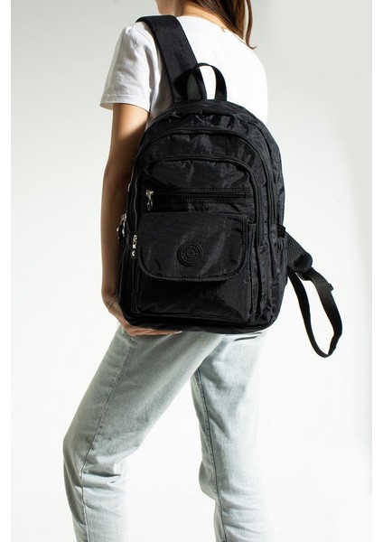 Unisex Okul Çantası Su Itici Hafif Klinkır Kumaş Günlük Sırt Çantası 40*30 cm Çok Cepli