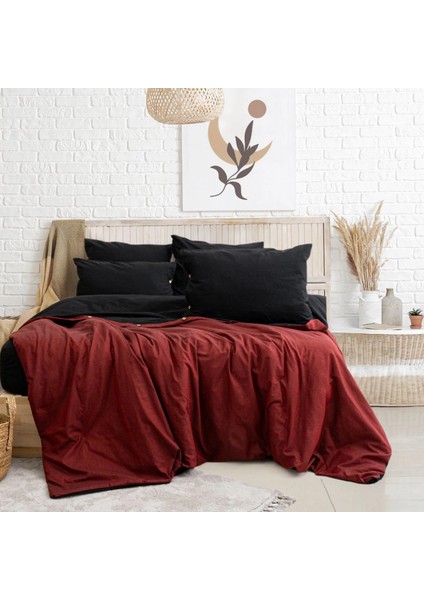 Tek Kişilik %100 Pamuk Ranforce Nevresim Takımı – 160X220 cm Bordo Lastiksiz Çarşaflı modelleri