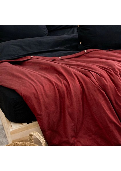 Tek Kişilik %100 Pamuk Ranforce Nevresim Takımı – 160X220 cm Bordo Lastiksiz Çarşaflı fırsatları