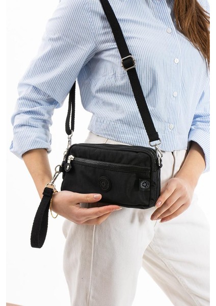 Klinkır Kumaş Mini Çapraz Askılı Kadın Çanta Yağmur Geçirmez El Askılı Çanta 20*10 cm Mega Bag