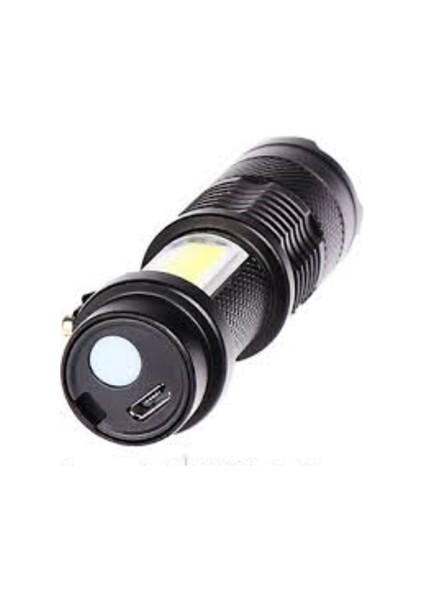 Şarjlı LED El Feneri - 14500 Pil Dahil, 4 Işık Modu, Mini Boy fırsatları