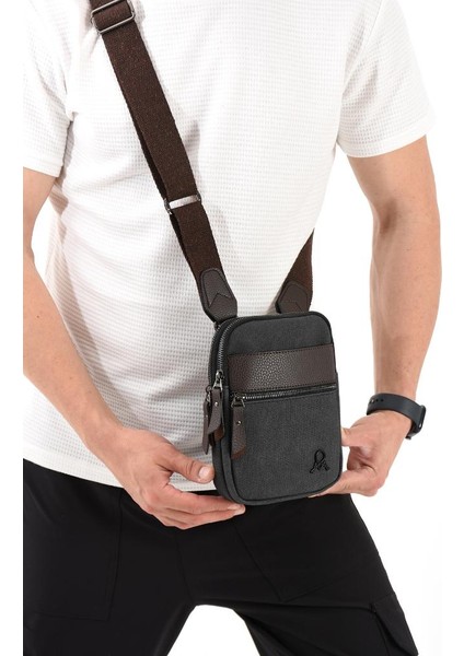 Kanvas Kumaş Telefon Çantası Erkek Postacı Çanta 20*12 cm Çapraz Askılı Omuz Çantası Mega Çanta