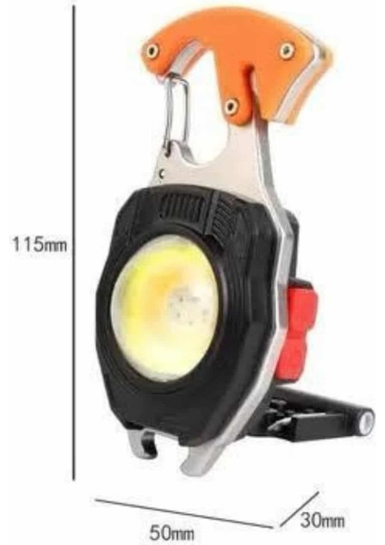 7 Modlu Mini LED Lamba Anahtarlık USB Şarjlı Kamp Için Taşınabilir fırsatları