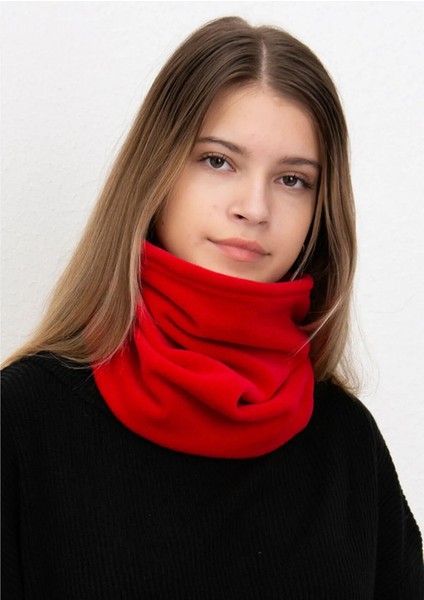 2 ADET KIRMIZI Polar Unisex Ipli Bere ve Boyunluk