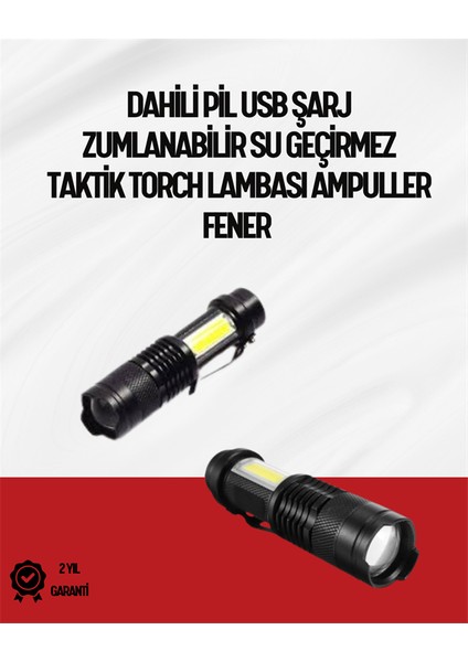 Mini Boy LED El Feneri - 2000 Lümen, Su Geçirmez Tasarım