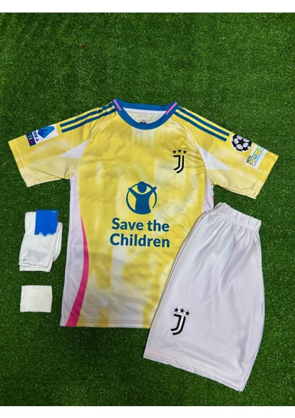 Juventuss 2024/25 Yeni Sezon Kenan Yıldız Deplasman Çocuk Forması 4'lü Set (Sarı) fırsatları