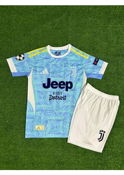 Juventus 2025/26 Yeni Sezon Kenan Yıldız Deplasman Çocuk Forması (Mavi) modelleri